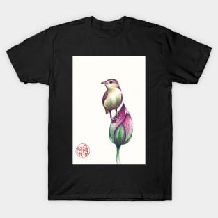 Beautiful Baby Bird on a Bashful Bud T-Shirt